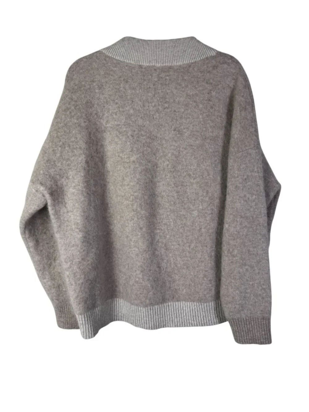 Lululemon Alpaca Wool Blend V-Neck Sweater Beige Womens XL Heathered White Opal - Picture 4 of 16